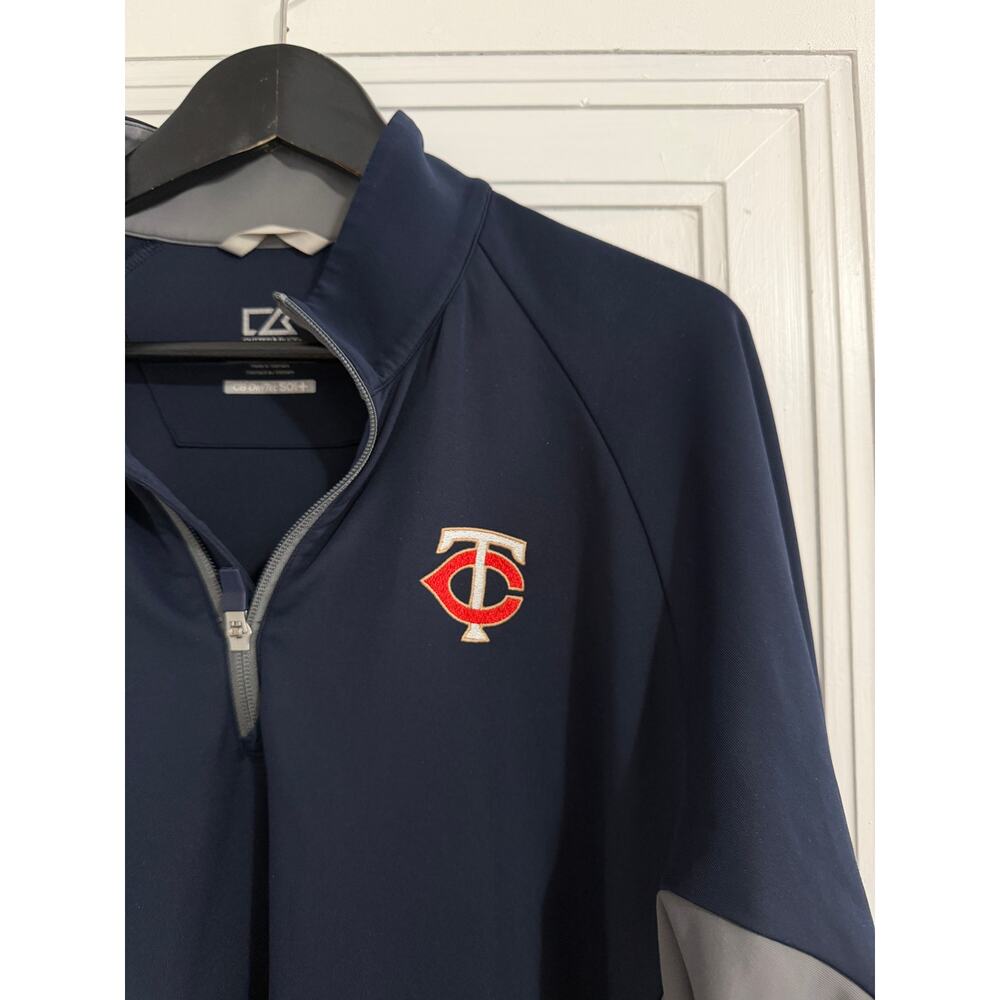 Minnesota Twins Blue 1/4-Zip Pullover Size Large - Picture 2 of 5
